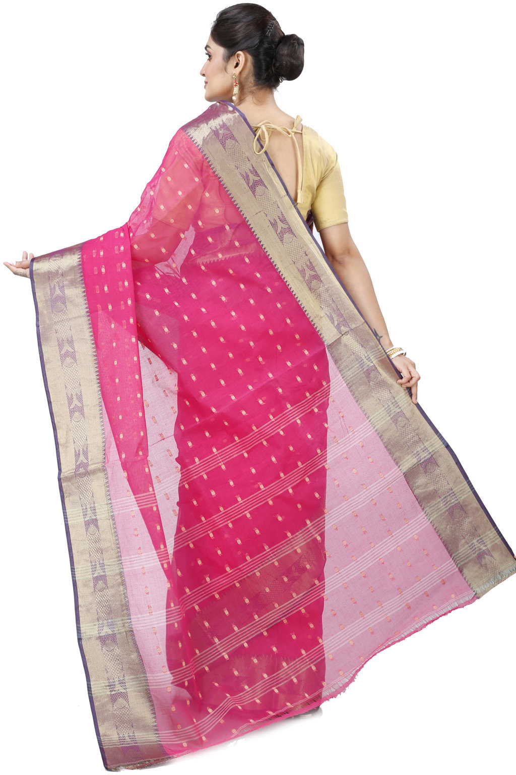 Pink Pure Cotton Griva Tant Saree (919)